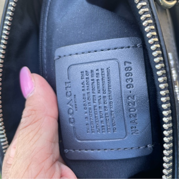 Coach Medium Dark Blue Signature Rowen Bag - Picture 7 of 9